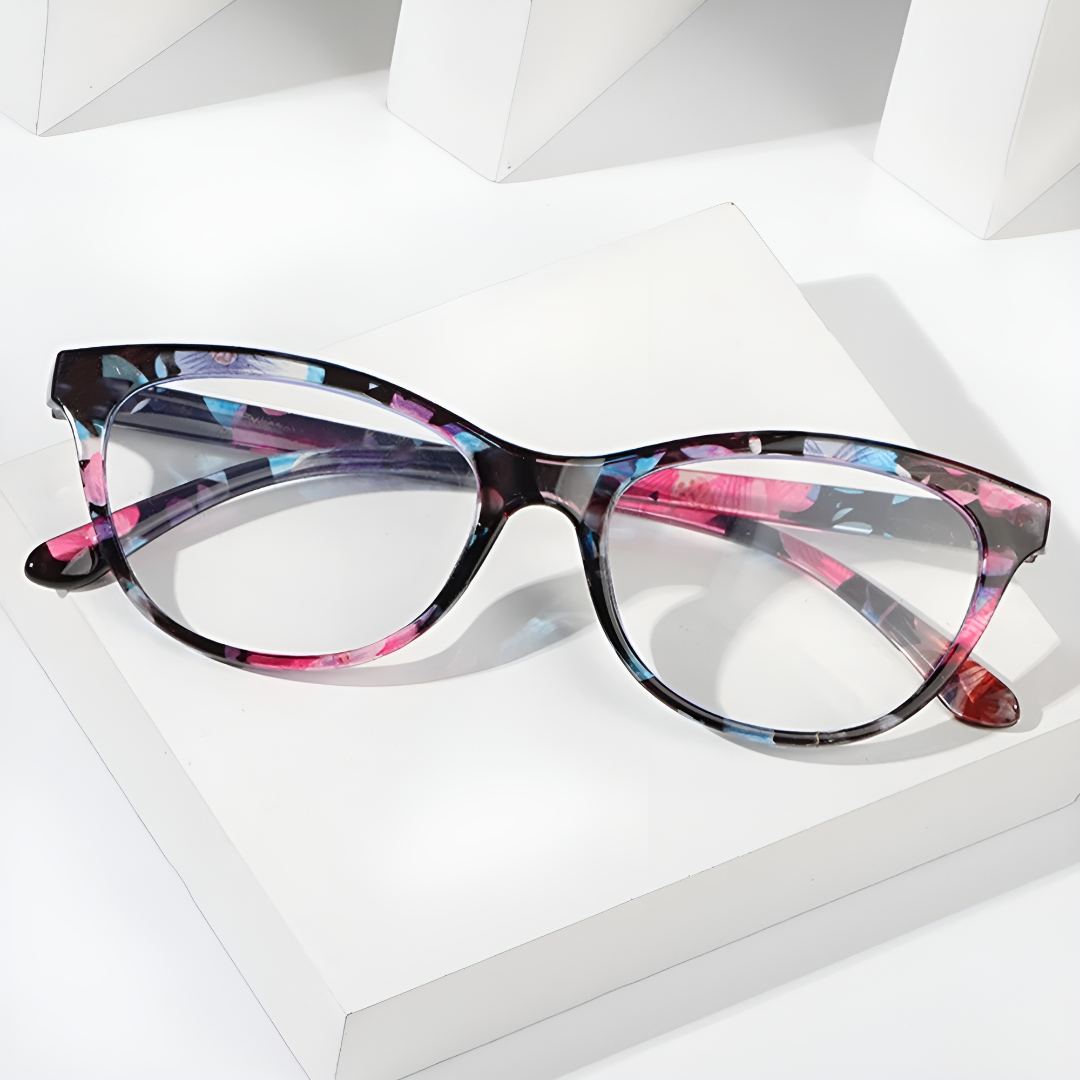 Ladies Floral Reading Glasses Anti-Blue Light